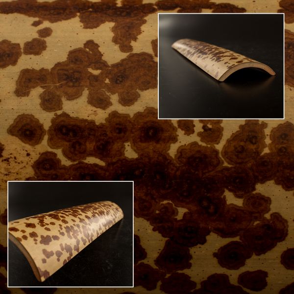 【フAAC】煎茶道具 唐物 古竹斑竹特大茶合 時代古玩 8046