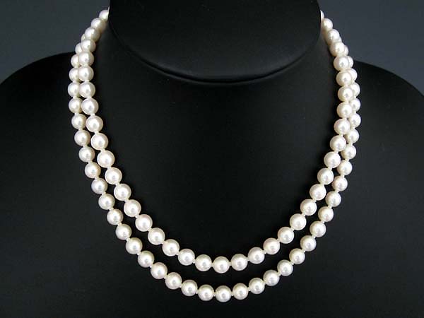 ★未使用！★アコヤ真珠　2連ネックレス★