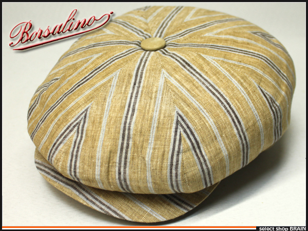 Borsalino◆ボルサリーノ/麻/ハンチング/B15035E/茶/58/伊製