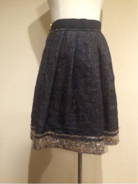 定10万 D&G ツイード オーガンジー フレア スカート 36