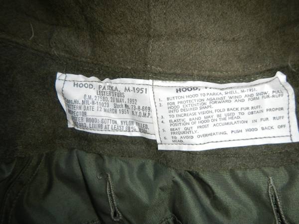 M-51パーカー用フード　コヨーテファー付き　未使用新品