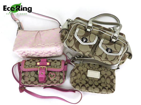 1円 コーチ シグネチャー ショルダーバッグ等 計4点セット DE061