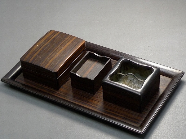 今屋静香園 煙草盆セット（莨盆セット） 煙草盆 > 茶道具 盆の中古 