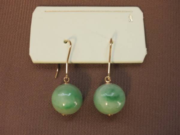 k18金具 本翡翠ピアス / イヤリング アクセサリー