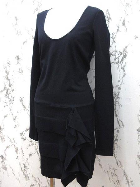 未使用品 パトリツィアペペ ワンピース タイト フリル 濃紺 42