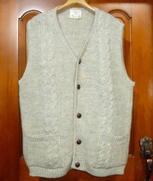 Cottage Knit wear アラン編ニットベスト L 英国製