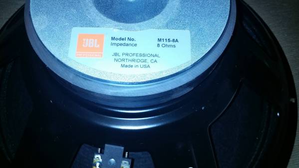 ペア JBL M115-8A 8Ω 38㎝ 15インチ スピーカーユニット (スピーカー