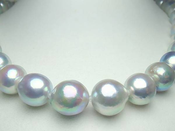 マーメイド【あこや真珠の10-9.0㎜】天然グレー★希少ネックレス