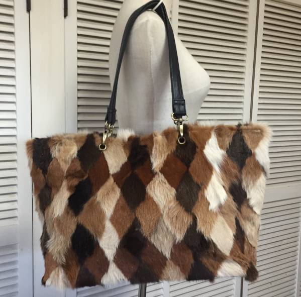 希少レア!!ポニーファー牛革ショルダーバッグ馬リアルファー