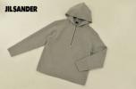 A0461■JIL SANDER■ウールハーフジップパーカー■46■グレー
