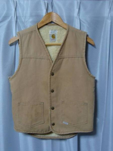 70s ビンテージ Carhartt カーハート ダック ボア ベスト S 70s 【公式