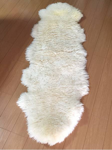 BOWRON製本羊毛ムートンラグマット長尺180×70㎝2匹物 即決品 ラグ一般
