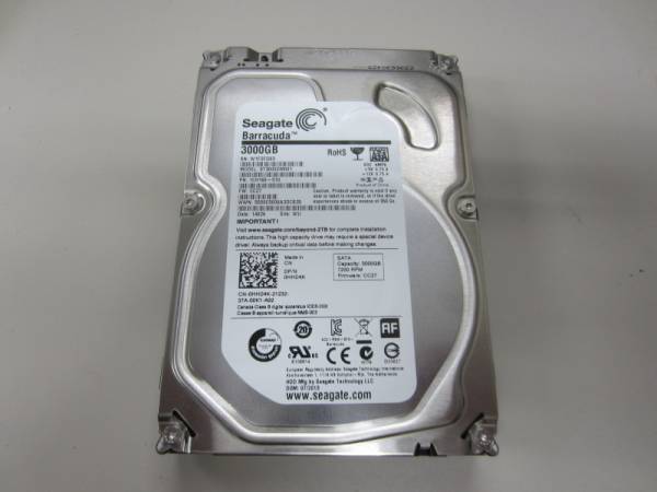 Seagate製3.5インチHDD SATA接続 3Tバイト ST3000DM001