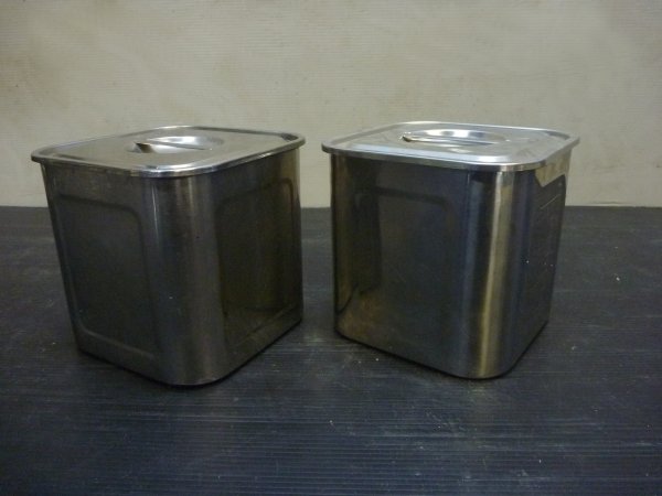 E151216N＠ステンレス角キッチンポット×2ヶセット（18cm●♪K9