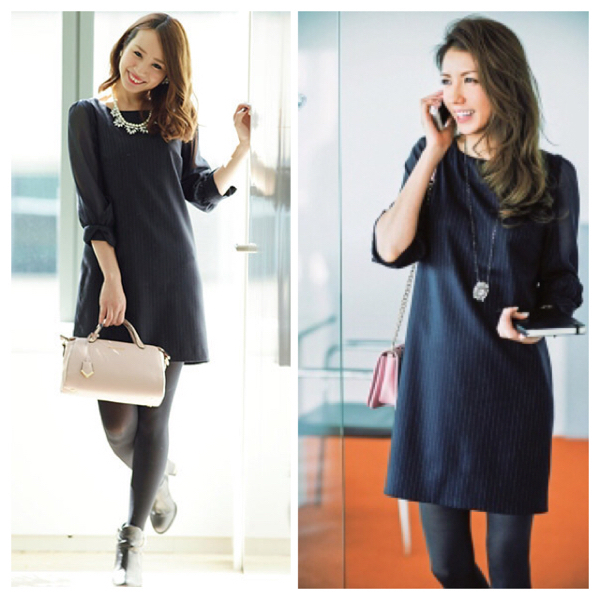 Apuweiser-riche ストライプサックワンピース