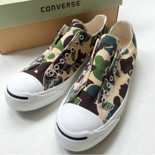 新品 コンバース ジャックパーセル スリッポン カモフラ 28 迷彩