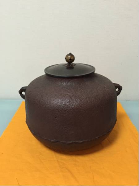 鉄瓶 煎茶道具 銅蓋 茶道具 煎茶道具 鉄瓶 ｜鉄瓶『田舎模様 銅製品 茶瓶 茶の湯 銅蓋』鉄製品