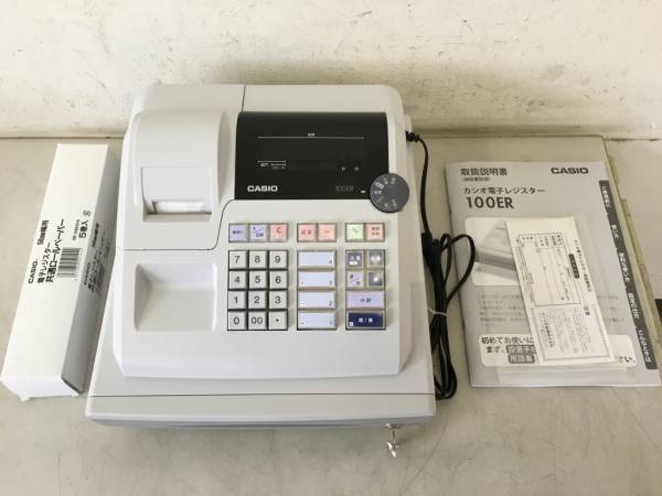 112(5) CASIO 100ER　カシオ　電子レジスター　中古美品