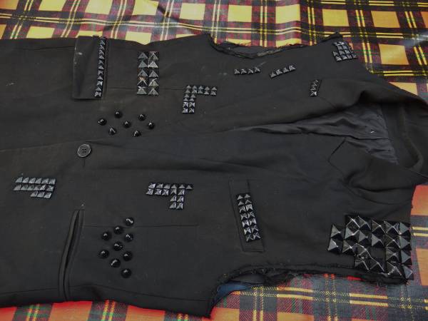 ハードコアパンク ロンジャン鋲ジャンカスタム用スタッズベスト(メンズ