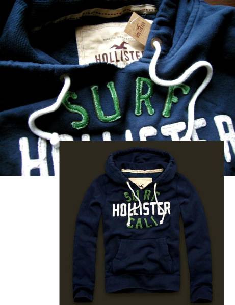 【既決USA】アバクロ&ホリスター@胸元刺繍★【Hobson Park】紺XL