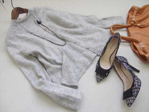 高島屋購入*23区 モヘア&ウール混 ふっくらアンサンブル