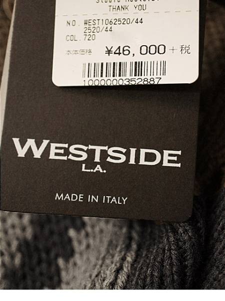 5万WESTSIDE L.A. イタリア製 優雅にキマるウールニットブルゾン