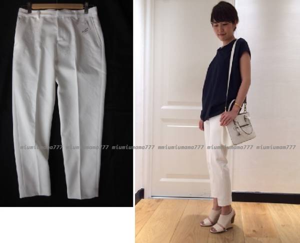 15SS新品 ドゥーズィエムクラス クロップド パンツ 白 38 Deuxieme