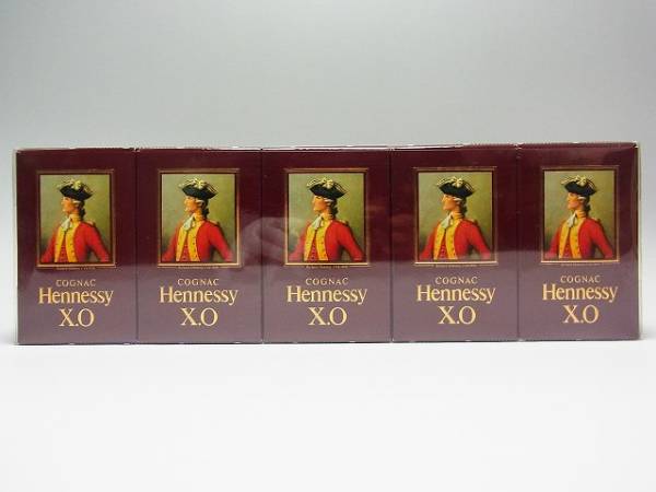 正規品，SALE COGNAC Hennessy X.O 50ml 40%(5コセット)