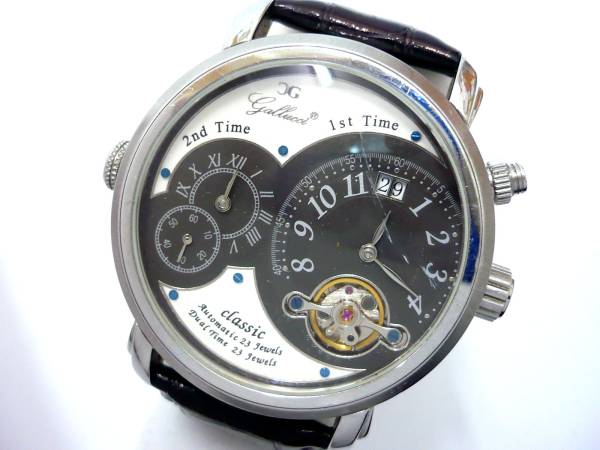 ★Gallucci/ガルーチ★自動巻き メンズ 裏スケ 23石 デイト