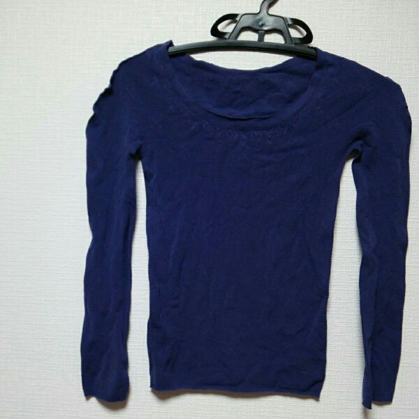 チャコット フリード ノーソーイングニット 紺紫 M 新品タグ無 