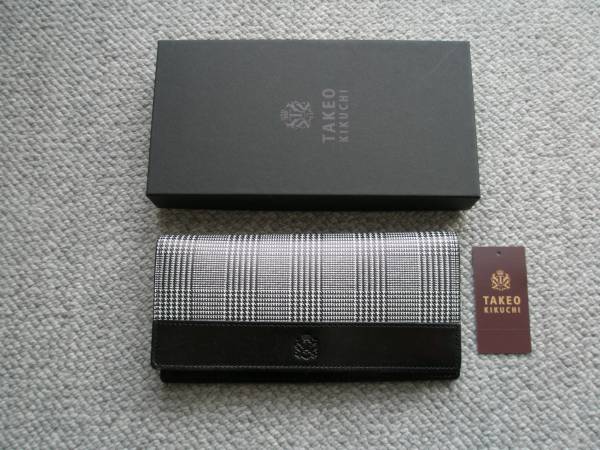 新品　タケオキクチ　ワールド　長財布　小銭入付き　牛革