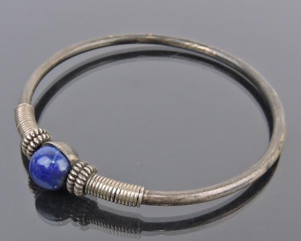 ラピスラズリ シルバー ブレスレット バングル 15.9g