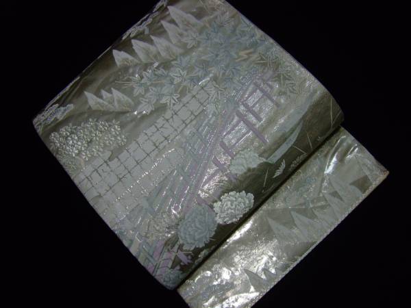 【帯専】★袋帯★Ｎ3『プラチナ箔　京名所』