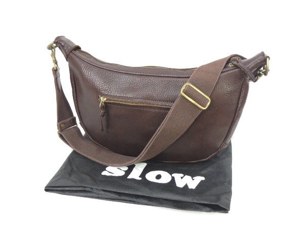 ■￥1～ SLOW スロウ bono ショルダー バッグ 栃木 レザー 茶