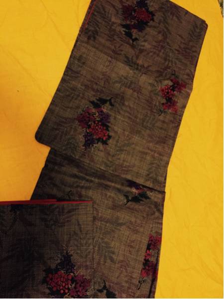 【美品】大島紬☆花柄☆本物☆アンティーク