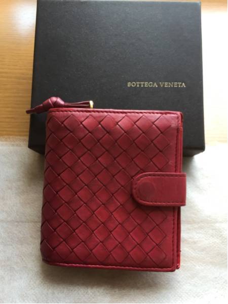 ボッテガ・ヴェネタ 二つ折り財布(赤) 二つ折り BOTTEGA VENETA