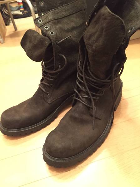 イサムカタヤマバックラッシュオイルドスエードコンバットブーツ