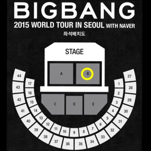 BIGBANG★3/5★B区★～160番 1枚 ビックバン_1