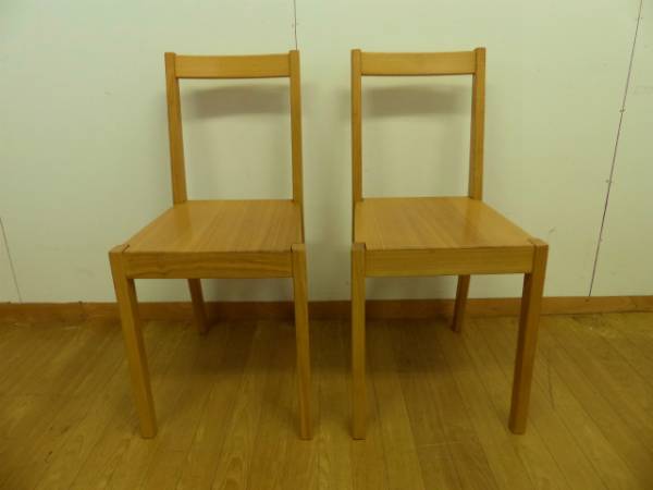 ②無印良品.タモ材.ダイニングチェア 2脚セット 無印良品 / ダイニングチェア / 2脚セット / タモ材 / b 家具
