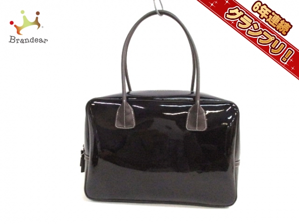 ハマノ ショルダーバッグ 美品 ダークブラウン Hamano