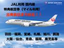 翌日発券可! JAL国内線片道航空券 羽田-札幌、福岡等マイル利用
