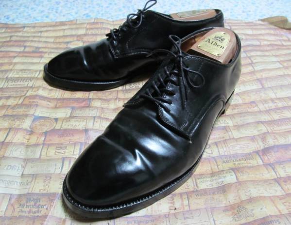 オールデン　コードバン　プレーントゥ黒　８