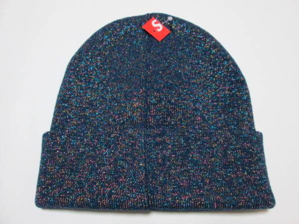 2016SS Supreme Tinsel Beanie ラメビーニー青系 新品 半タグ付