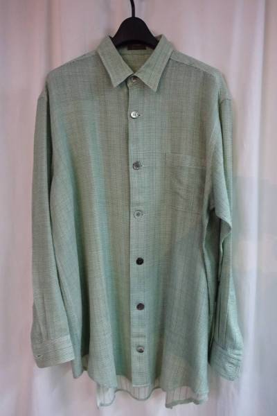 Y's for men ヨウジヤマモトオム グリーンデザインブラウス