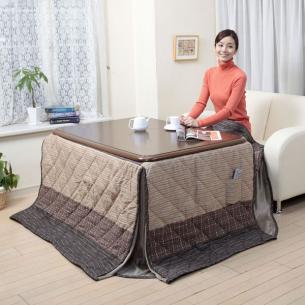 0906 高さ3段階調整コタツ　120×80　専用布団 ポケット付き