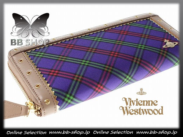 ◆2459◆ヴィヴィアンウエストウッド 牛革レザーチェック長財布