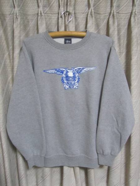 美品・USA製 STUSSY ステューシー／裏起毛スウェット（M）グレー