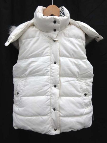 1円～ モンクレール 茶タグ ダウンベスト リバーシブル 0 白