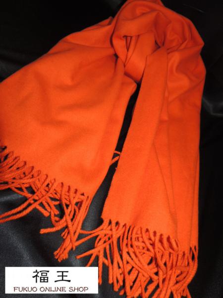 HERMES オレンジ色*カシミア風 マフラータグ無 y32ir