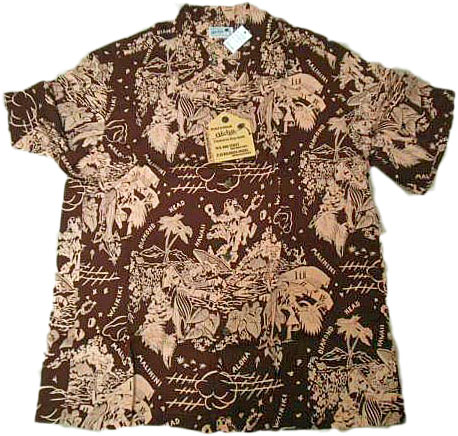 サンサーフ★スペシャルアロハ半袖シャツXL茶/新品 箱難有